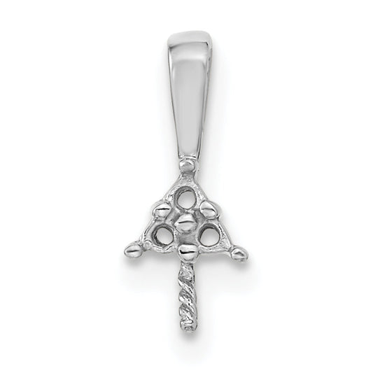 14k White Gold 14k White Gold 7mm White Round Freshwater Cultured Pearl AA Diamond Pendant