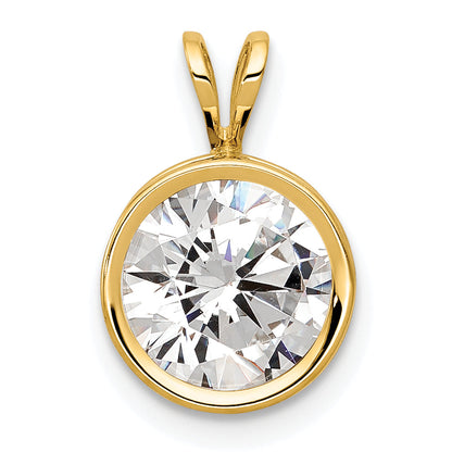 14k Yellow Gold 14k 8mm Cubic Zirconia bezel pendant