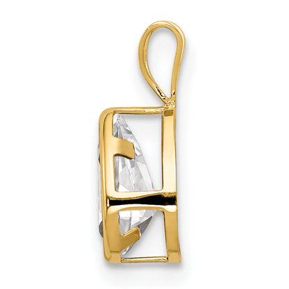 14k Yellow Gold 14k 8x5mm Pear Cubic Zirconia bezel pendant