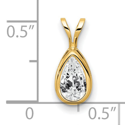 14k Yellow Gold 14k 8x5mm Pear Cubic Zirconia bezel pendant