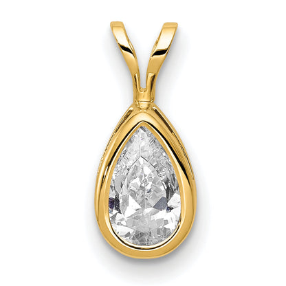 14k Yellow Gold 14k 8x5mm Pear Cubic Zirconia bezel pendant
