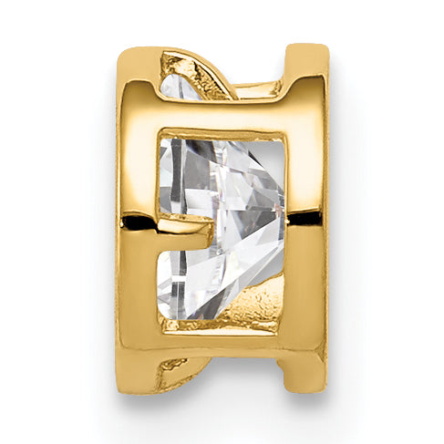 14k Yellow Gold 14k 5mm Cubic Zirconia bezel pendant