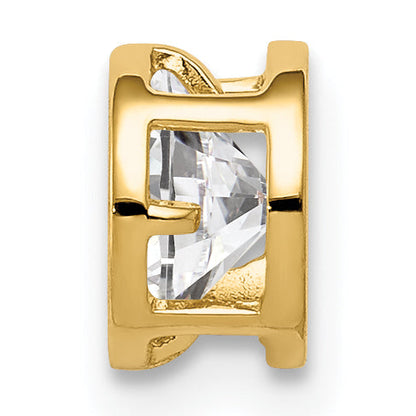14k Yellow Gold 14k 5mm Cubic Zirconia bezel pendant