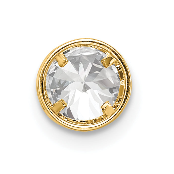 14k Yellow Gold 14k 5mm Cubic Zirconia bezel pendant