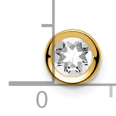 14k Yellow Gold 14k 5mm Cubic Zirconia bezel pendant