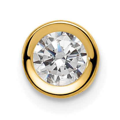 14k Yellow Gold 14k 5mm Cubic Zirconia bezel pendant