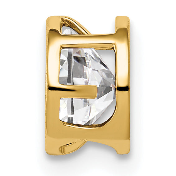 14k Yellow Gold 14k 6mm Cubic Zirconia Bezel Pendant