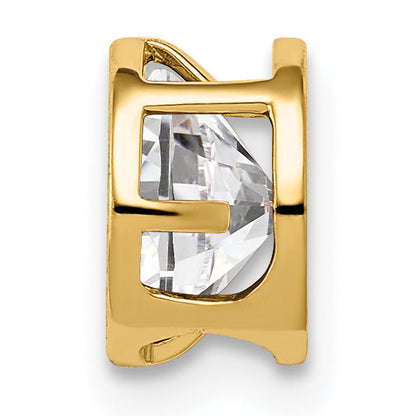 14k Yellow Gold 14k 6mm Cubic Zirconia Bezel Pendant