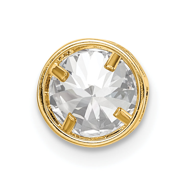 14k Yellow Gold 14k 6mm Cubic Zirconia Bezel Pendant