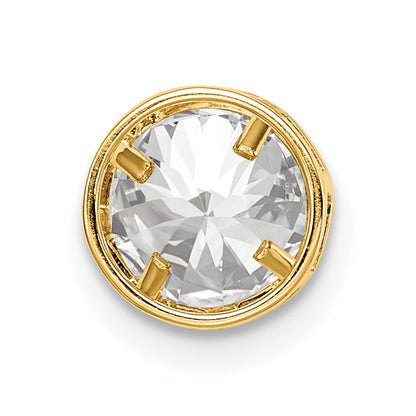 14k Yellow Gold 14k 6mm Cubic Zirconia Bezel Pendant