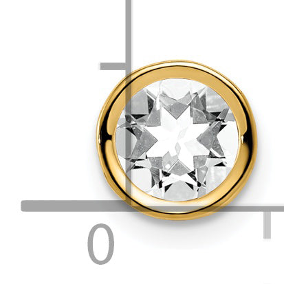 14k Yellow Gold 14k 6mm Cubic Zirconia Bezel Pendant