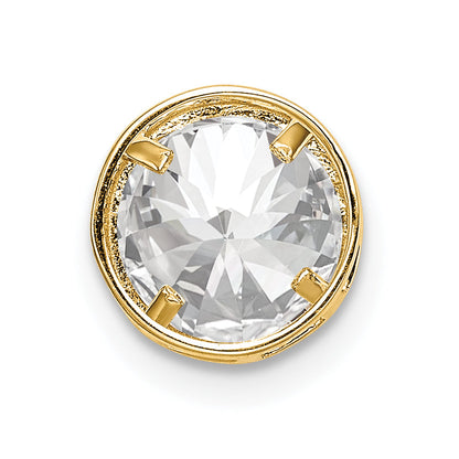 14k Yellow Gold 14k 7mm Cubic Zirconia Bezel Pendant