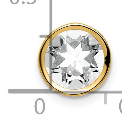 14k Yellow Gold 14k 7mm Cubic Zirconia Bezel Pendant