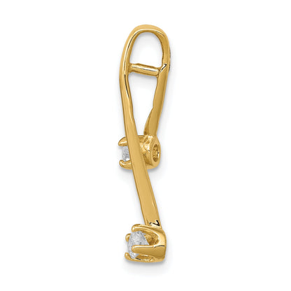 14K Yellow Gold Aaa 2 3.0mm Diamond Chain Slide