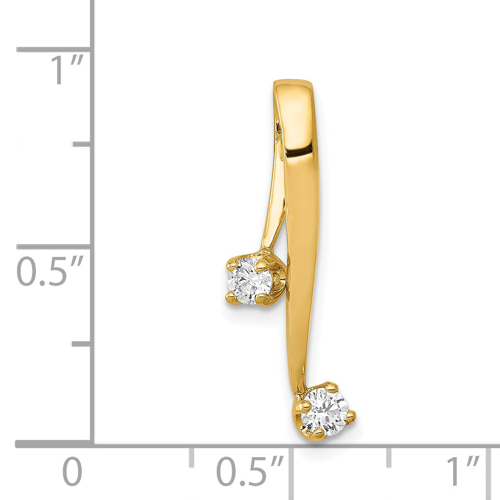 14K Yellow Gold Aaa 2 3.0mm Diamond Chain Slide