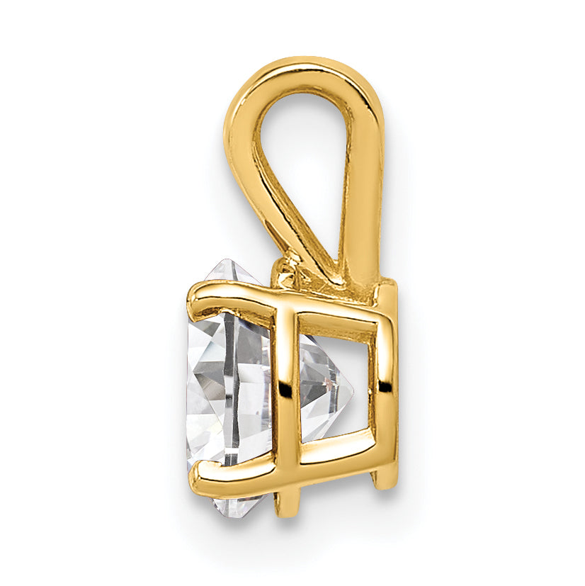 14k Yellow Gold 14k 6mm Cubic Zirconia pendant