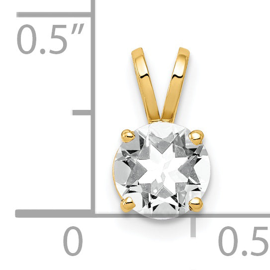 14k Yellow Gold 14k 6mm Cubic Zirconia pendant