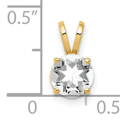 14k Yellow Gold 14k 6mm Cubic Zirconia pendant