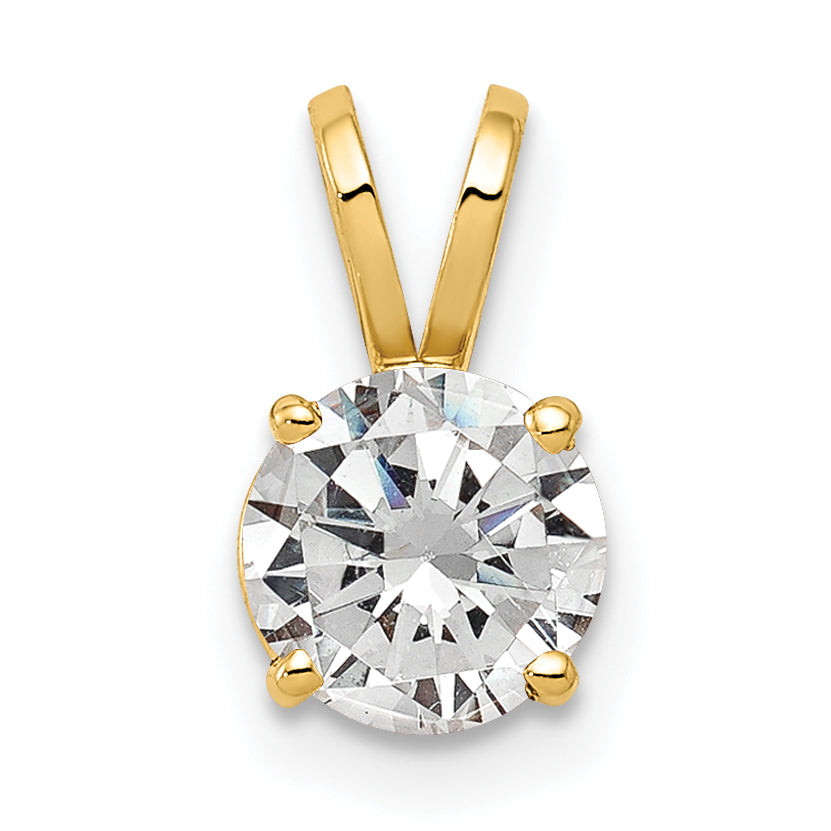 14k Yellow Gold 14k 6mm Cubic Zirconia pendant