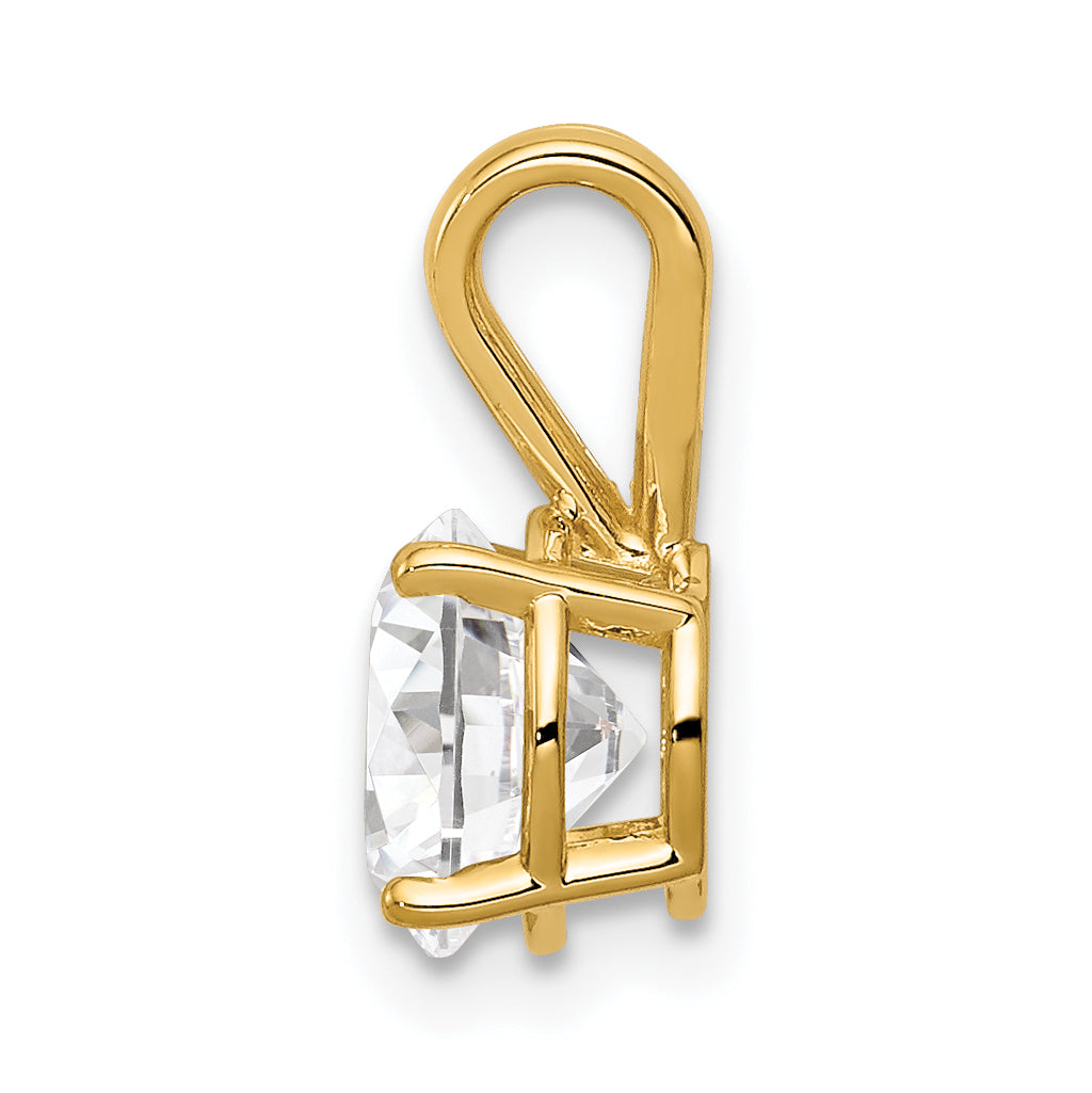14k Yellow Gold 14k 7mm Cubic Zirconia pendant