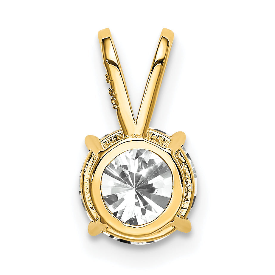 14k Yellow Gold 14k 7mm Cubic Zirconia pendant
