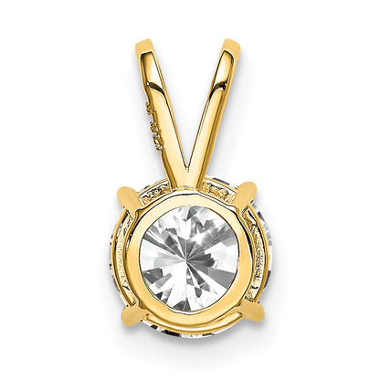 14k Yellow Gold 14k 7mm Cubic Zirconia pendant