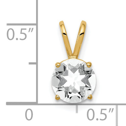 14k Yellow Gold 14k 7mm Cubic Zirconia pendant