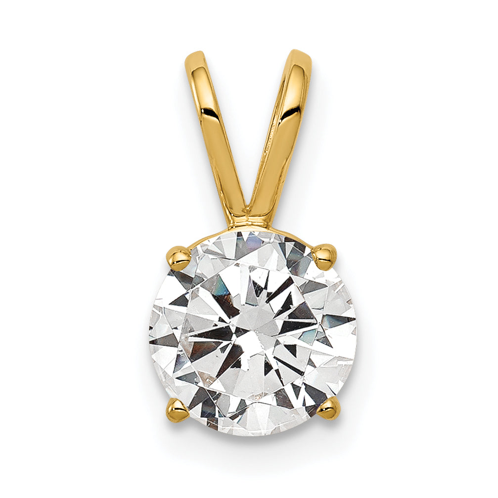 14k Yellow Gold 14k 7mm Cubic Zirconia pendant