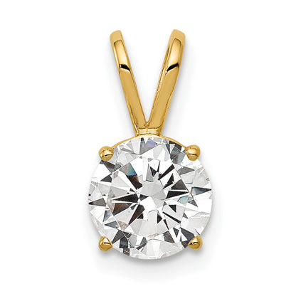 14k Yellow Gold 14k 7mm Cubic Zirconia pendant