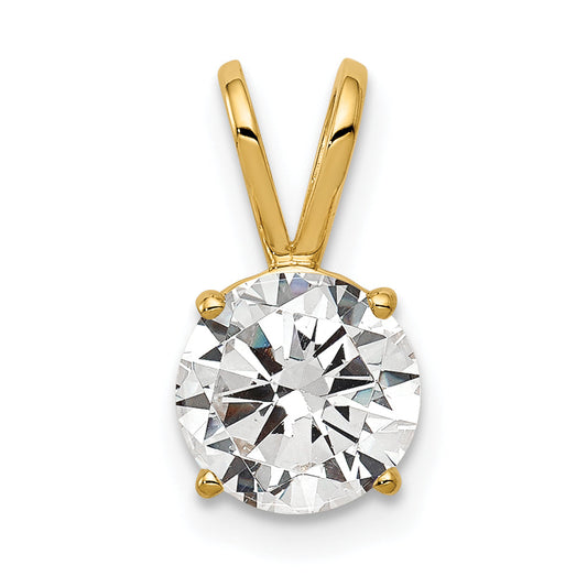 14k Yellow Gold 14k 7mm Cubic Zirconia pendant