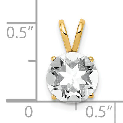 14k Yellow Gold 14k 8mm Cubic Zirconia pendant
