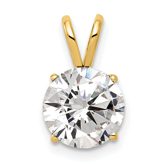 14k Yellow Gold 14k 8mm Cubic Zirconia pendant