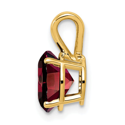 14K Yellow Gold 8mm Garnet Pendant
