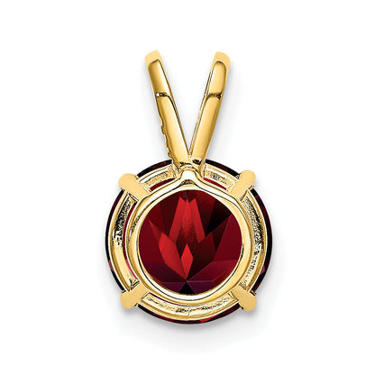 14K Yellow Gold 8mm Garnet Pendant