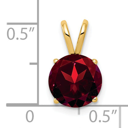 14K Yellow Gold 8mm Garnet Pendant