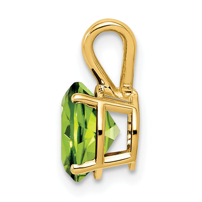 14K Yellow Gold 8mm Peridot Pendant
