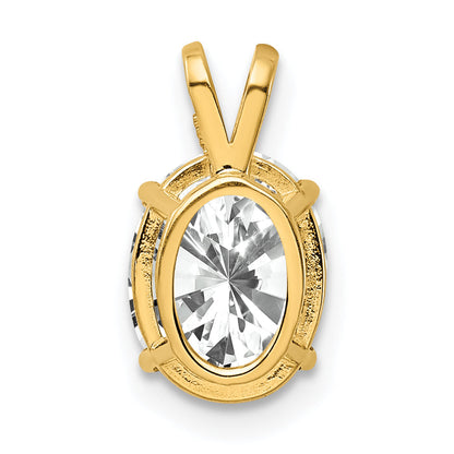 14K Yellow Gold 9X7mm Oval Cubic Zirconia Pendant