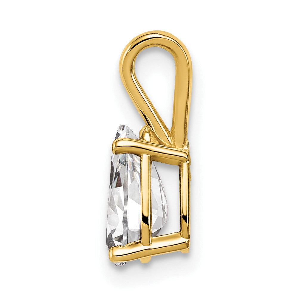 14K Yellow Gold 8X5mm Pear Cubic Zirconia Pendant