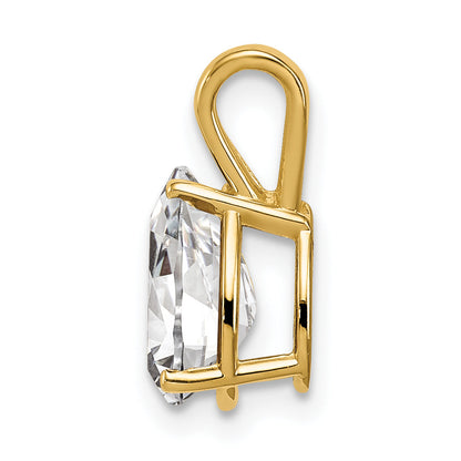 14K Yellow Gold 9X6mm Pear Cubic Zirconia Pendant