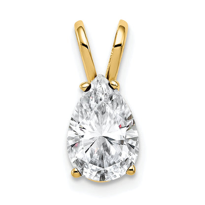14K Yellow Gold 9X6mm Pear Cubic Zirconia Pendant