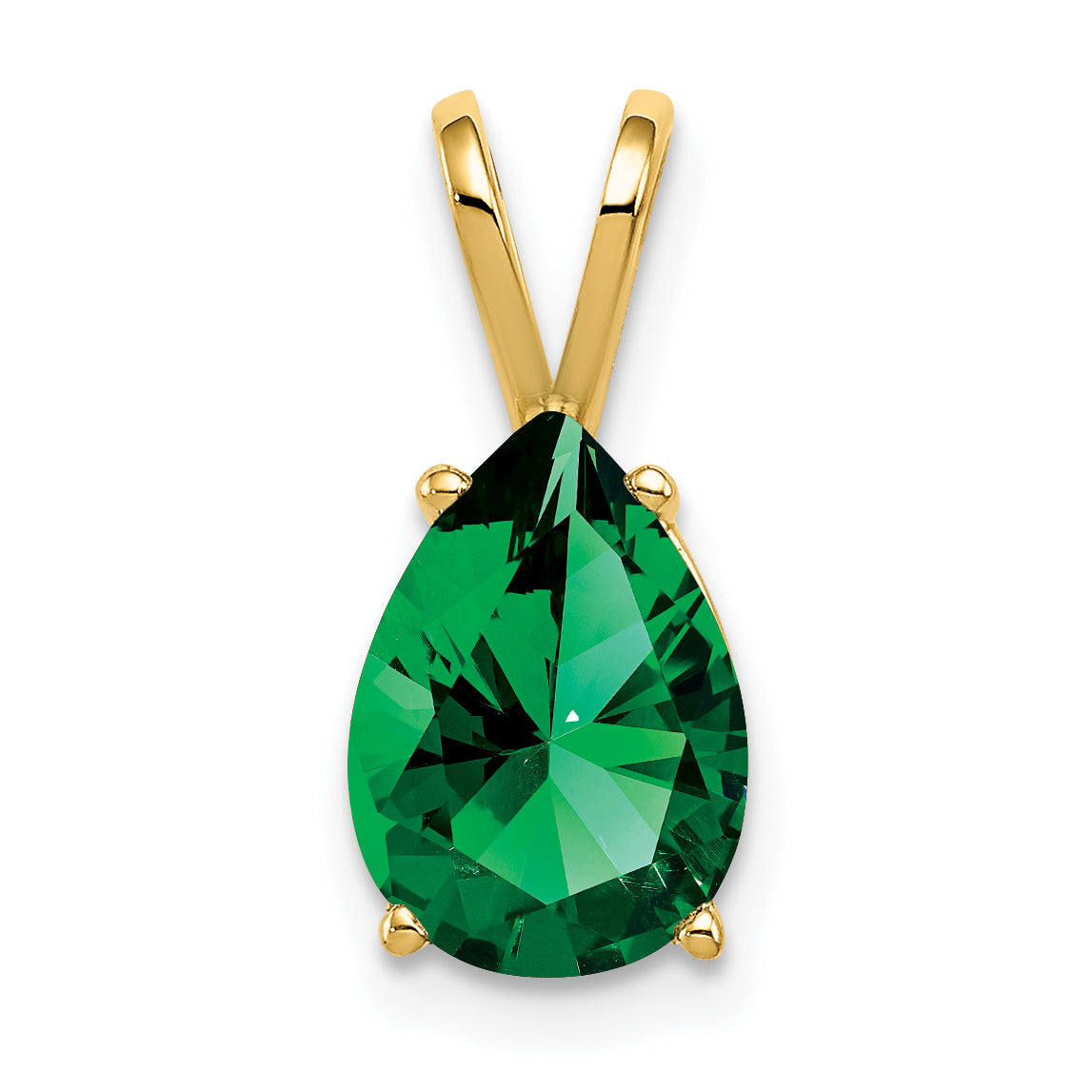 14K Yellow Gold 10X7mm Pear Mount St. Helens Pendant