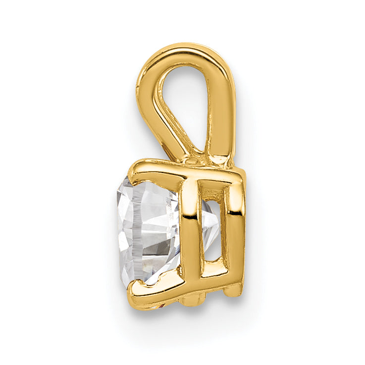 14K Yellow Gold 5mm Heart Cubic Zirconia Pendant