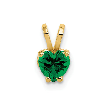 14K Yellow Gold 5mm Heart Mount St. Helens pendant