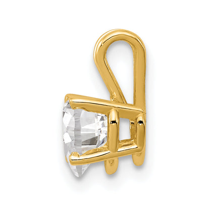 14K Yellow Gold 6mm Heart Cubic Zirconia Pendant