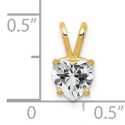 14K Yellow Gold 6mm Heart Cubic Zirconia Pendant