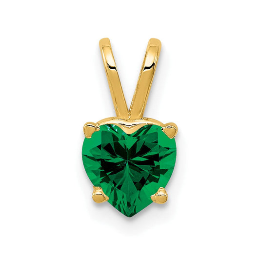 14K Yellow Gold 6mm Heart Mount St. Helens pendant