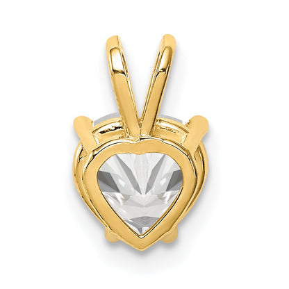 14k Yellow Gold 14k 7mm Heart Cubic Zirconia pendant