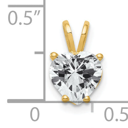 14k Yellow Gold 14k 7mm Heart Cubic Zirconia pendant