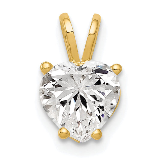 14k Yellow Gold 14k 7mm Heart Cubic Zirconia pendant