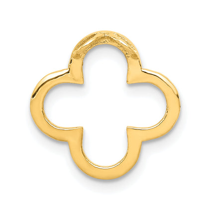 14K Yellow Gold Small Diamond Quatrefoil Design Pendant